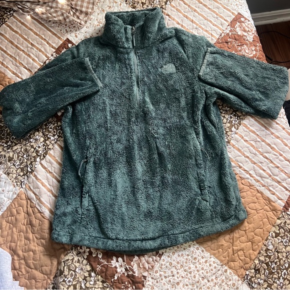 North Face Green Fleece Quarter Zip - Picture 1 of 5